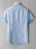 Linen Long Sleeve High DSS125 [East Rain] 100% Shirt, Men's Button-Down, Cool, Breathable, Lightweight, Sleeve/Short 2-Way, Quality, Natural, Plain,