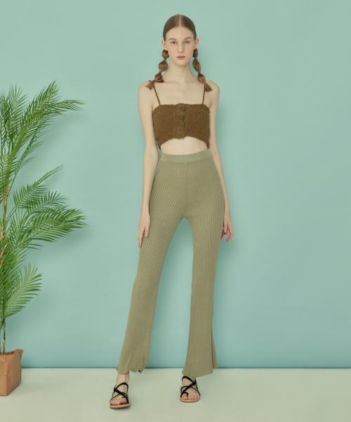 Kkuape Knit Bootcut Pants_Olive