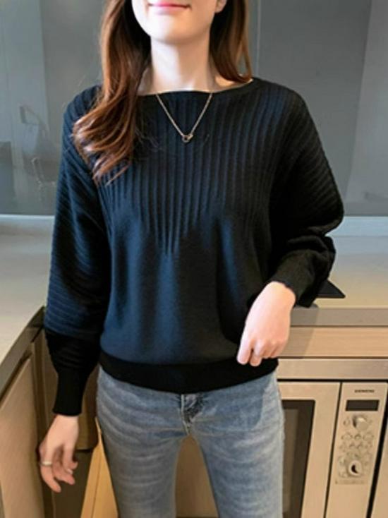 2024 Japan-Korea Autumn/Winter Women's Batwing Sleeve Knit Pullover Sweater