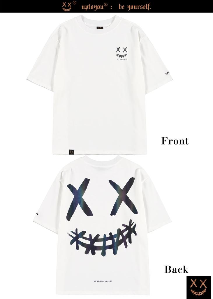 Short Sleeve Fluorescent Street Oversized Loose S [uptoyou] Men's T-Shirt, 100% Cotton, Print, Style, Silhouette, Fit, Funny, Cute, Cool, Unisex,