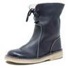 Flat Heeled Round Toe Casual Boots for Autumn and Winter Season, with Front Lace Up and Low Cut Solid Color, Women's Flat Bottom,Winter Snow Boots