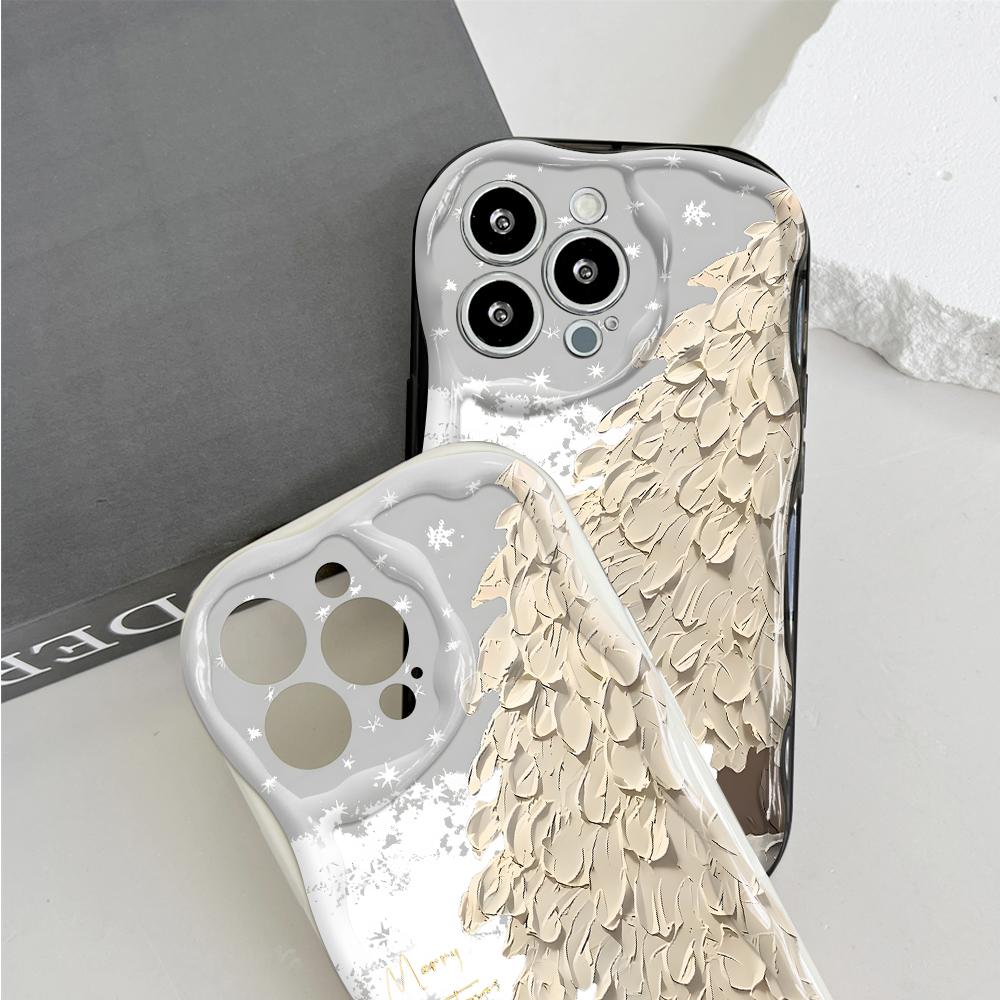 Cute Cartoon Pattern Cream Texture Casing Wavy Edge Soft Silicone Cover Phone Case for Huawei Honor Infinix Tecno iPhone