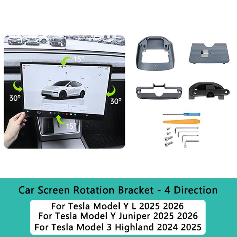 Model Y L Screen Swivel Mount for Tesla Model Y Junipe Model 3 Highland Screen Navigation 4 Direction Adjustment Rotating Holder 4 Direction