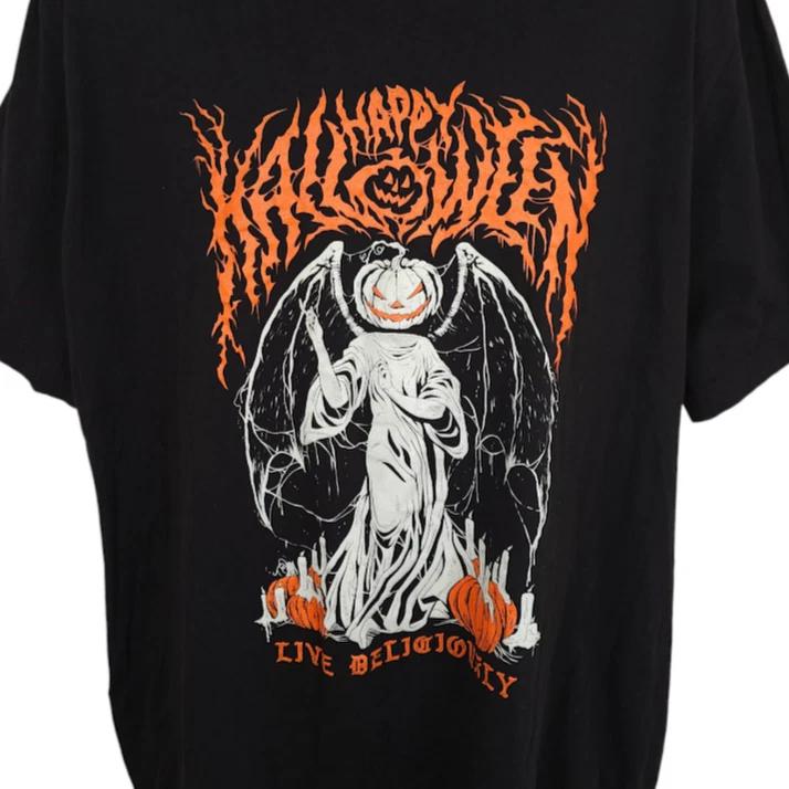 Happy Halloween T Shirt Mens Size 3XL Black Jack O Lantern Pumpkins M