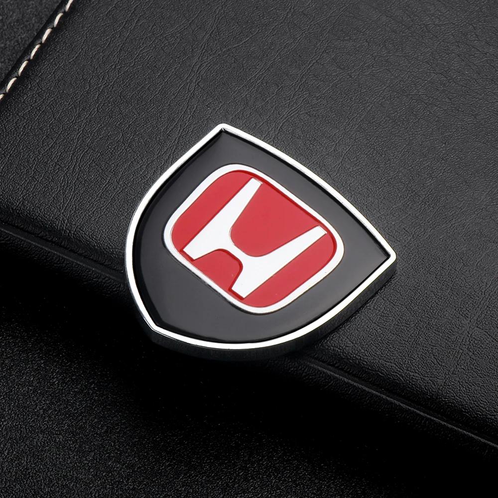

Car Hot 2025 Car Metal Sticker Custom Shield Car Rear Trunk Shield Emblem Badge Sticker For Honda Civic FIT Accord Prelude CRV 5 чёрный