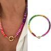 Yori New Rainbow Natural Stone Clavicle Chain Beach Holiday Necklace for Women Popular Waterproof Jewelry Gift