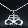 Leviathan Cross Sigil of LUCIFER Necklace Satanic Symbol Stainless Steel Pagan Sulfur Sign Alchemical Sulphur Leviathan Demon Sigil