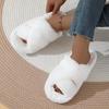 2025 Autumn/Winter Women's Furry Plush Cross Slippers — High-End Outdoor/Home Thick-Soled Large Size