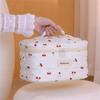 Fashionable Bowknot Quilted Makeup Bag Accessory for Women Daily Casual Use Elegant Travel Cosmetic Storage Items