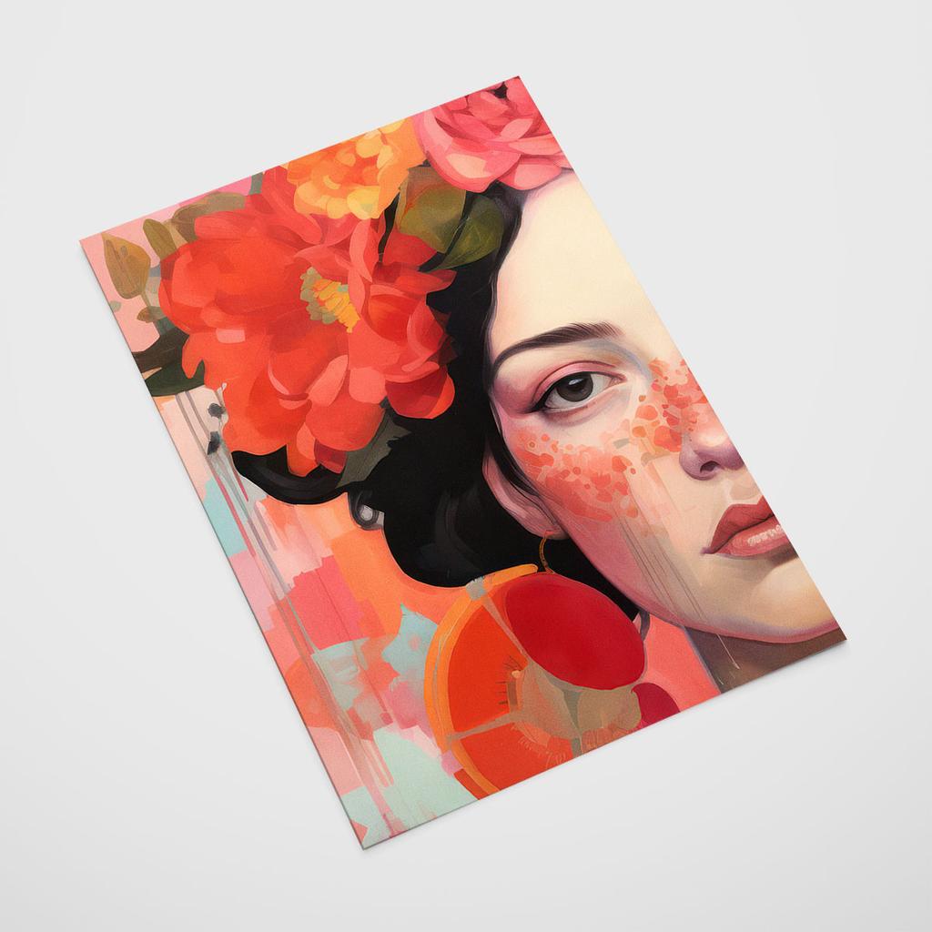 Plakat portret kwiaty