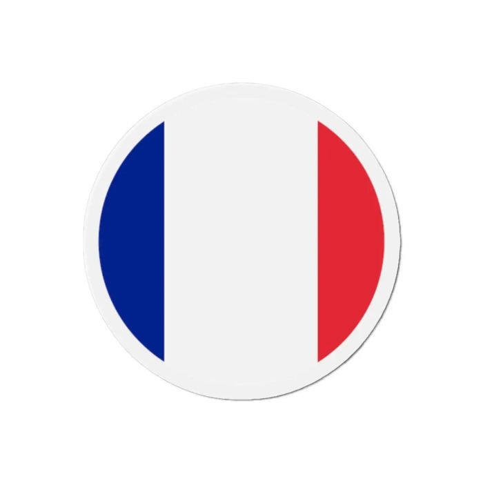 Aimant Rond Drapeau France - Multicolore - 10 Cm - 50 Pièces - Résine Synthétique - Mixte