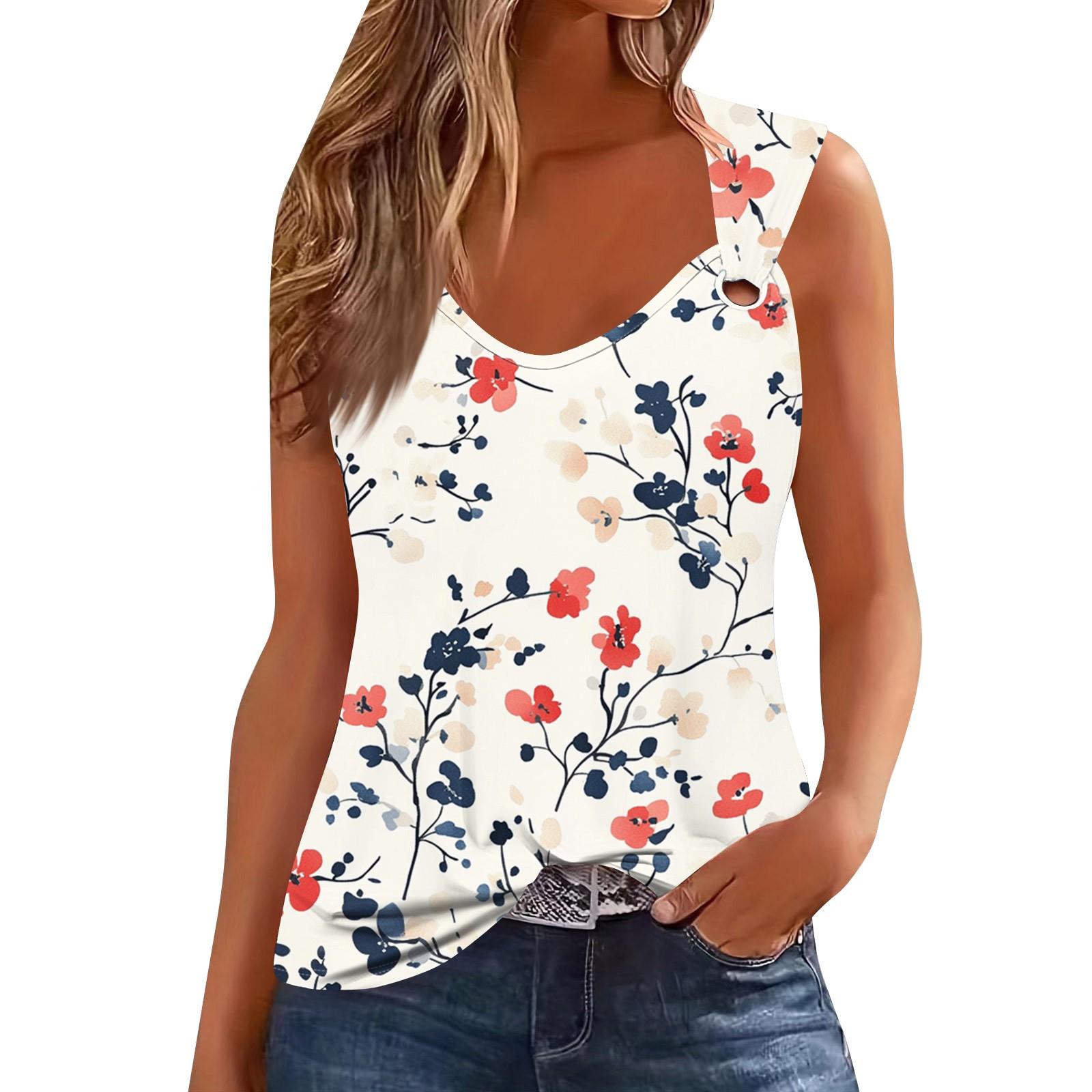 

Женская майка с V-образным вырезом, базовая, с принтом, повседневная, струящаяся, без рукавов, с глубокими боковыми вырезами для женщин XXL киноварь