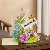White Piano Flower Building Block Set, Decorative Items For Living Room, Room, Office, Christmas, Valentine'S Day, Halloween, New Year, Birthday Gifts