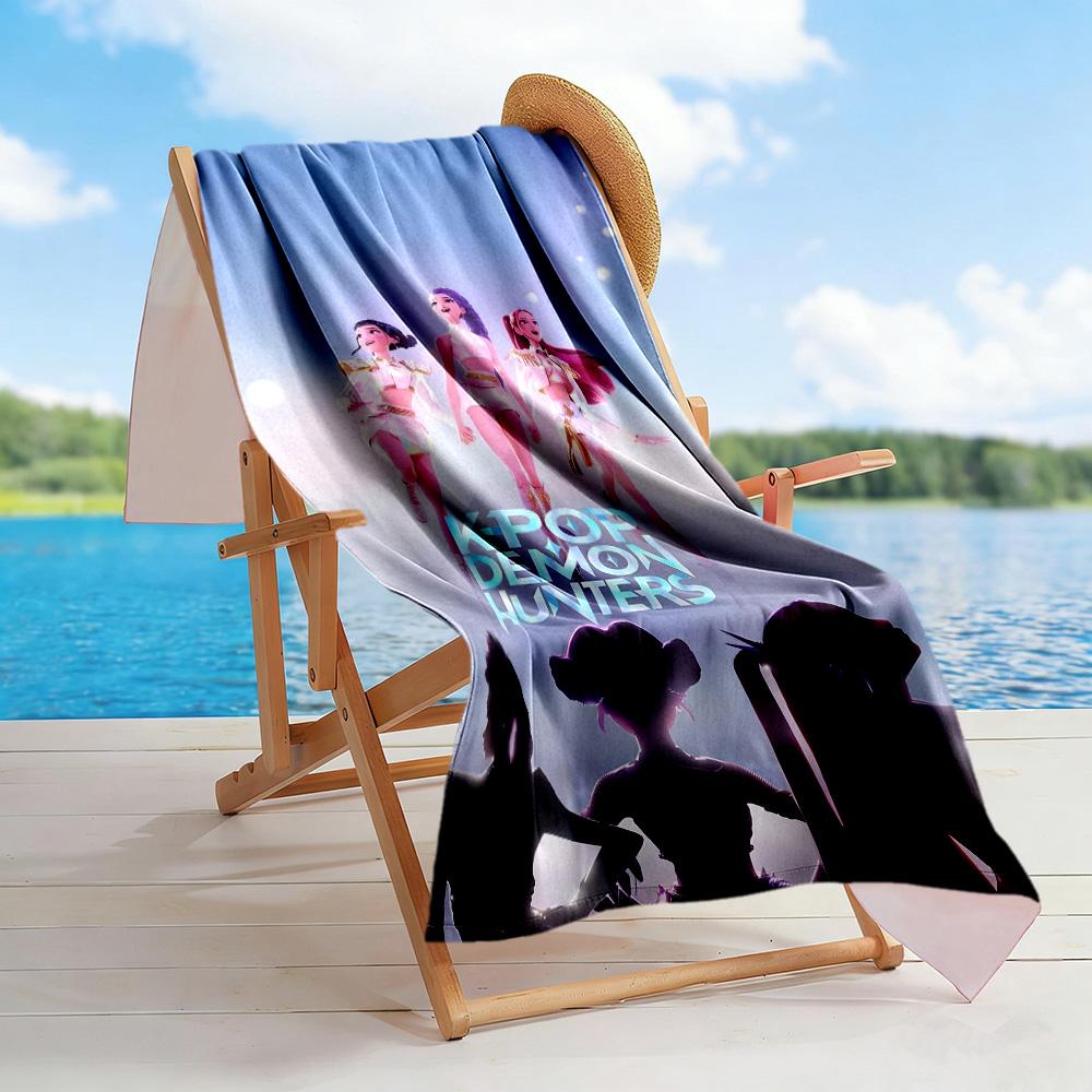 Demon Hunter Girls Beach Towel High Absorbency & Quick-Dry Comfortable Lightweight Portable for Swimming,Beach,Camping, Travel, Beach Accessories,Gym