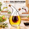 with Lid Glass Oil Vinegar Dispenser Dual Mouth Seasoning Bottle Canister  Household