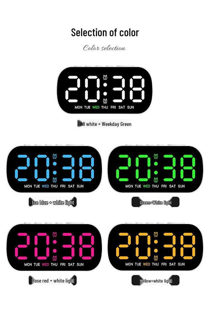 Multifunctional LED Digital Alarm Clock with Date and Dual Alarms - Model 5507