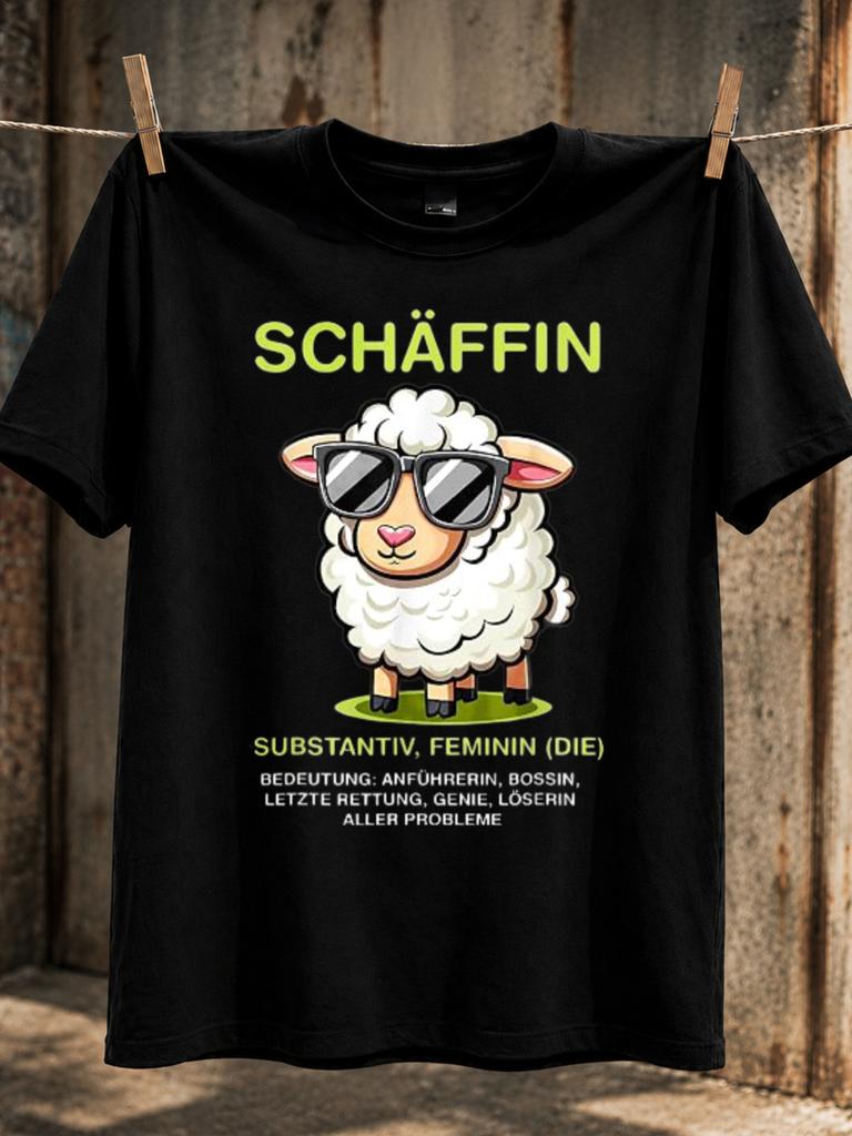 Schaffin Sheep Boss Sheep Graphic With Gerunisex Female Boss Wordplay Cute Office Humor Theme Unisex Unisex All Tshirt