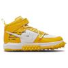 Off-White X Nike Air Force 1 Mid SP Leather Varsity Maize Unisex Sneakers Yellow DR0500-101
