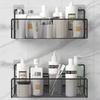 Durable Free Punching Self-Adhesive Shelf Iron Art Wall-Mounted Storage Basket No-Drill Multi-Use Bathroom Organizer