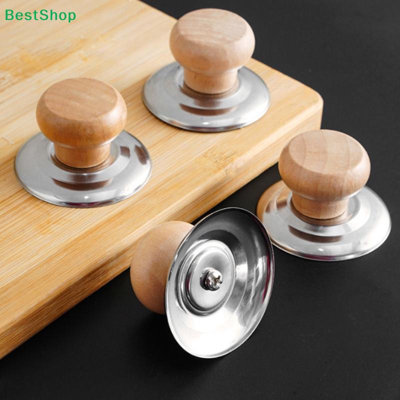 3 PCS Universal Pot Lib Knobs Caps Wooden Heat-Resistant Cooking Pan Lid Covers Replacement Lifting Handle Cookware Handgrip