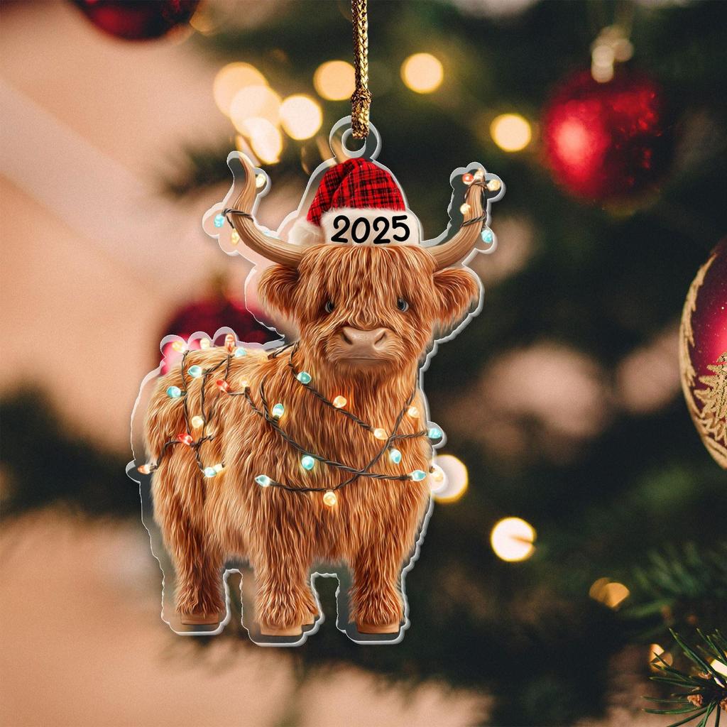 Acrylic Animal Ornament Flat Hangable Festive Keepsake Christmas Decoration Acrylic Animal Pendants For Wall Living Room Mantel