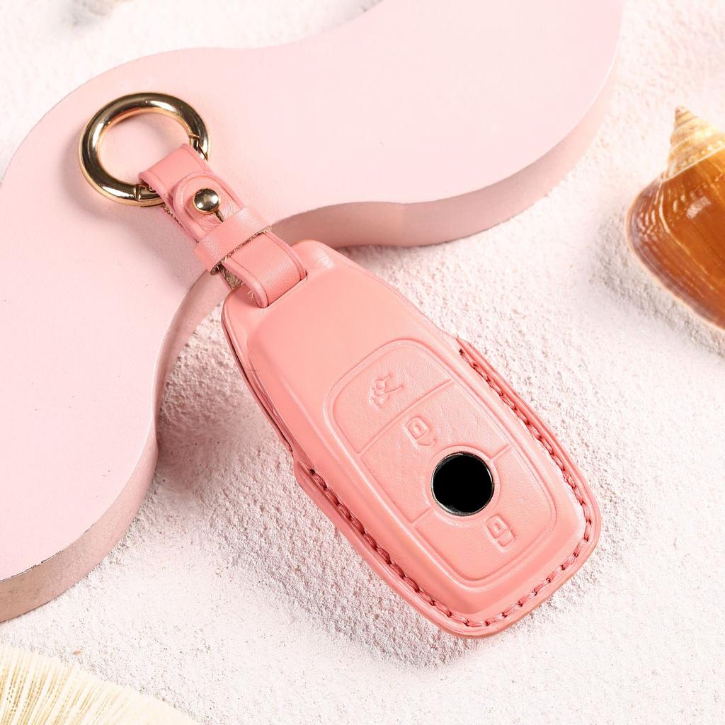 Women's key cover is suitable for Mercedes-Benz key cover Internet celebrities The same leather bow car key cover can be