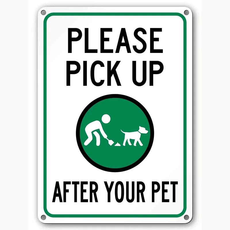 Please Clear Dog Poop Warning Metal Tin Signs Park Decoration Pin Up Plaques Wall Art Painting Vintage Posters BackgPlate