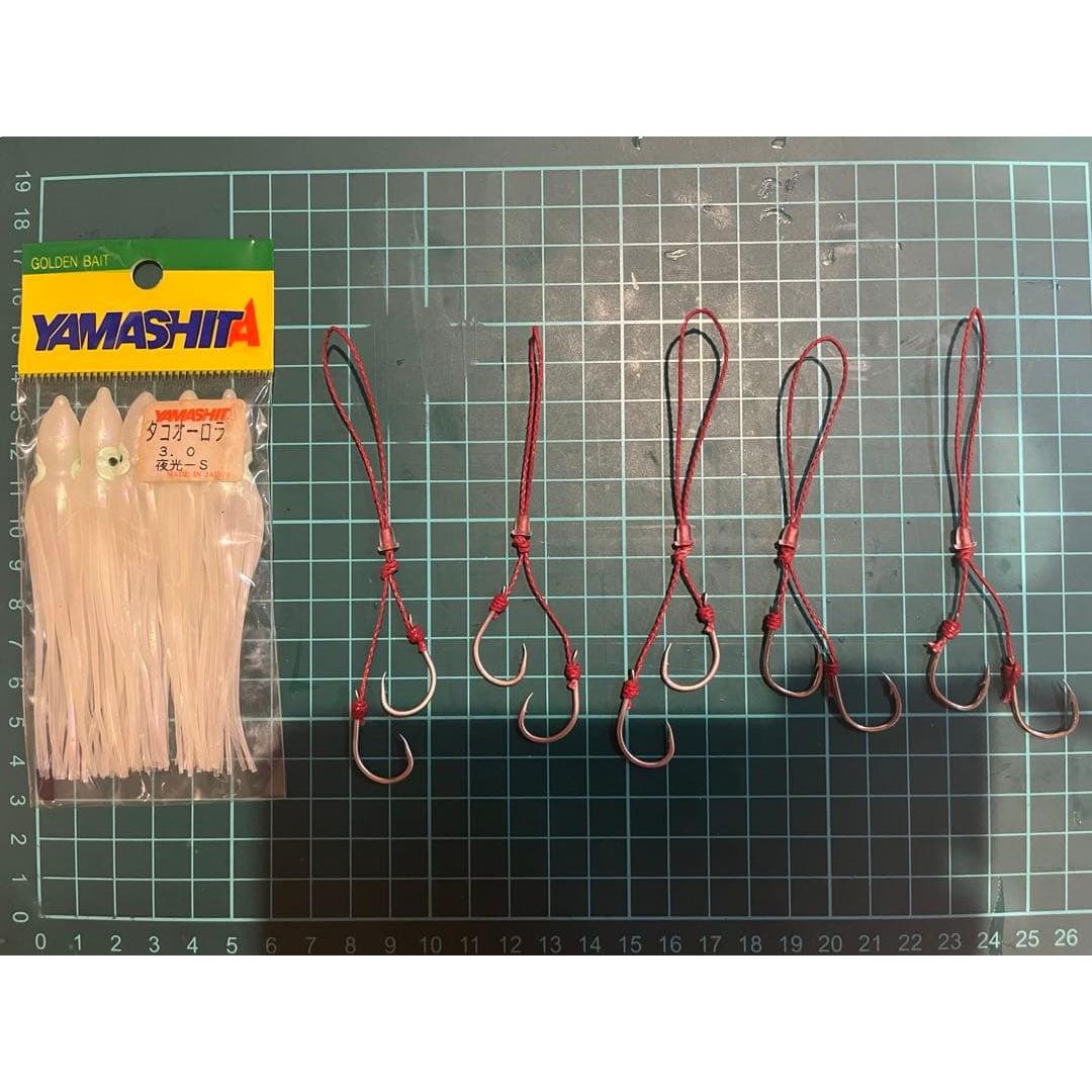 Used Yamashita Octopus Bait Octopus Aurora No. 3 2 needles 5 sets