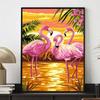 Diamond Painting Set DIY 5D Full Diamond Pink Flamingo Sunset Art Crafts for Home Wall Decoration