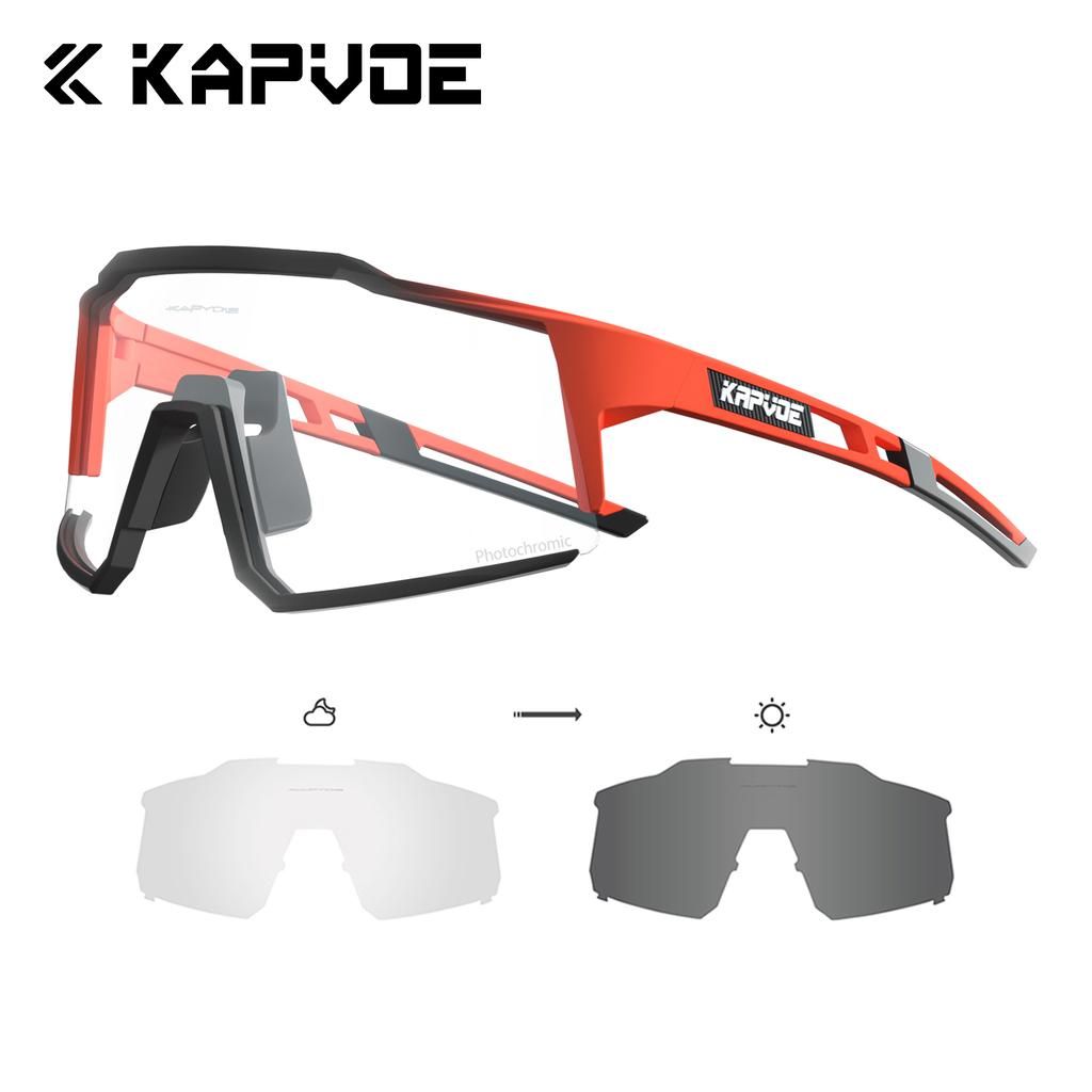 Kapvoe Photochromic Hiking Eyewear Cycling Glasses UV400 MTB Clear Mountain Bike Bicycle Sunglasses for Men Women Sports Glasses