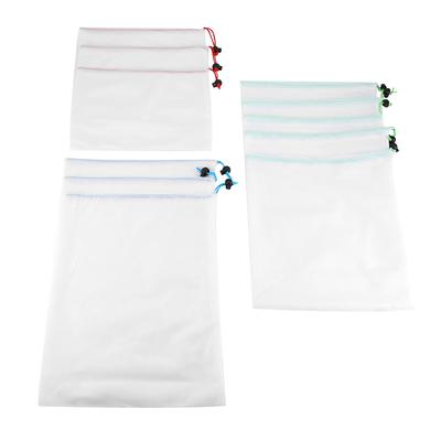 11Pcs Reusable Drawstring Mesh Bags Fruit Vegetable Sacks Storage Toys Pouch Shopping Bag