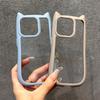 INS Cute Cartoon Cat Ear Clear Acrylic Case For iPhone 15 14 13 12 Pro Max 11 Soft Bumper Shockproof Transparent Hard Back Cover