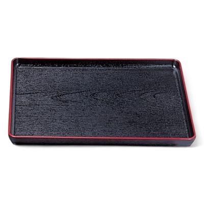 Bandeja de Madeira Oju com Grão shaku em Preto e Laca Feito no Japão J-kitchens (5 5cm) Vermelho, 45cm, (Resina ABS),