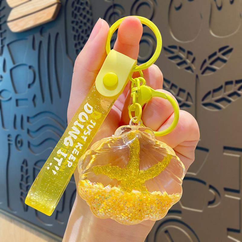 Adorable Starfish Seashell Floating Bottle Keychain For Gifts And Decorations