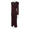 Elegant V-Neck Waist-Cinched Slimming Long-Sleeved Dress for Women
