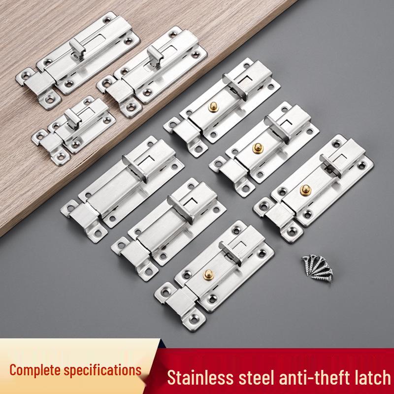 Stainless Steel Double-Ended Self-Rebounding Anti-Theft Door Lock for Bathroom and Windows