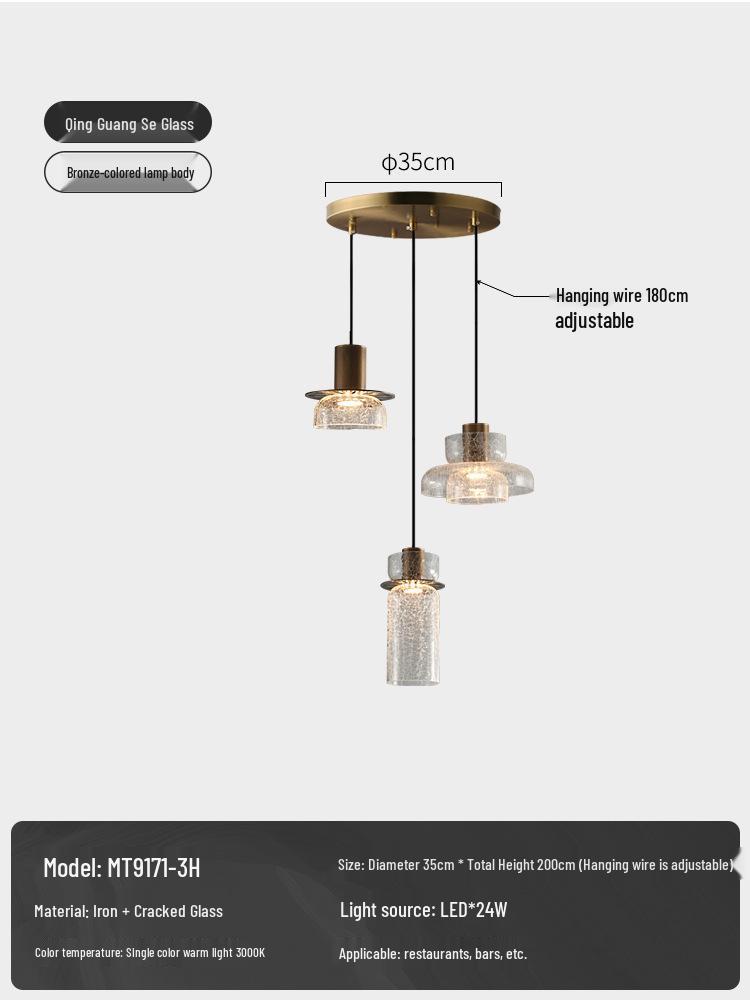 Retro Luxury Bedside Pendant Lamp - Designer Wall & Bar Counter Lighting