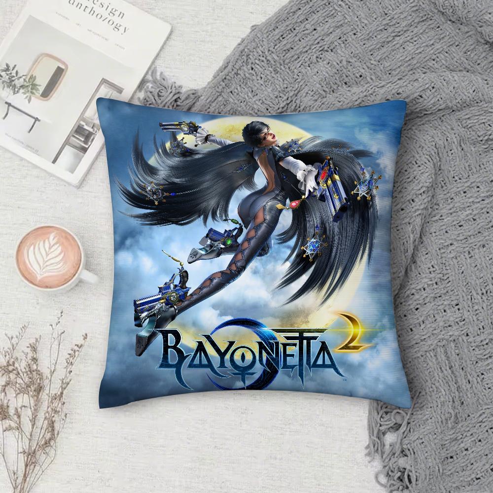 Игровой B-Bayonetta 3 Наволочка Чехол Квадратный Диван с с рисунком удобные подушкиподходит для комнаты 12x12Inch