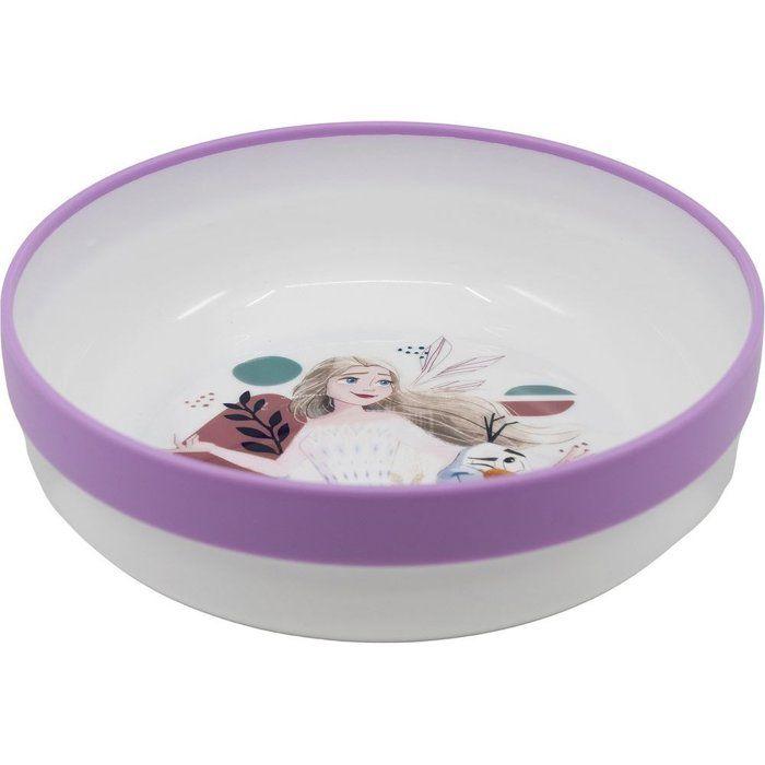Plat Cuisines Tataway Bol En Plastique Disney Frozen Elsa Et Olaf Pour Filles Violet Et Blanc Avec Base Antidérapante