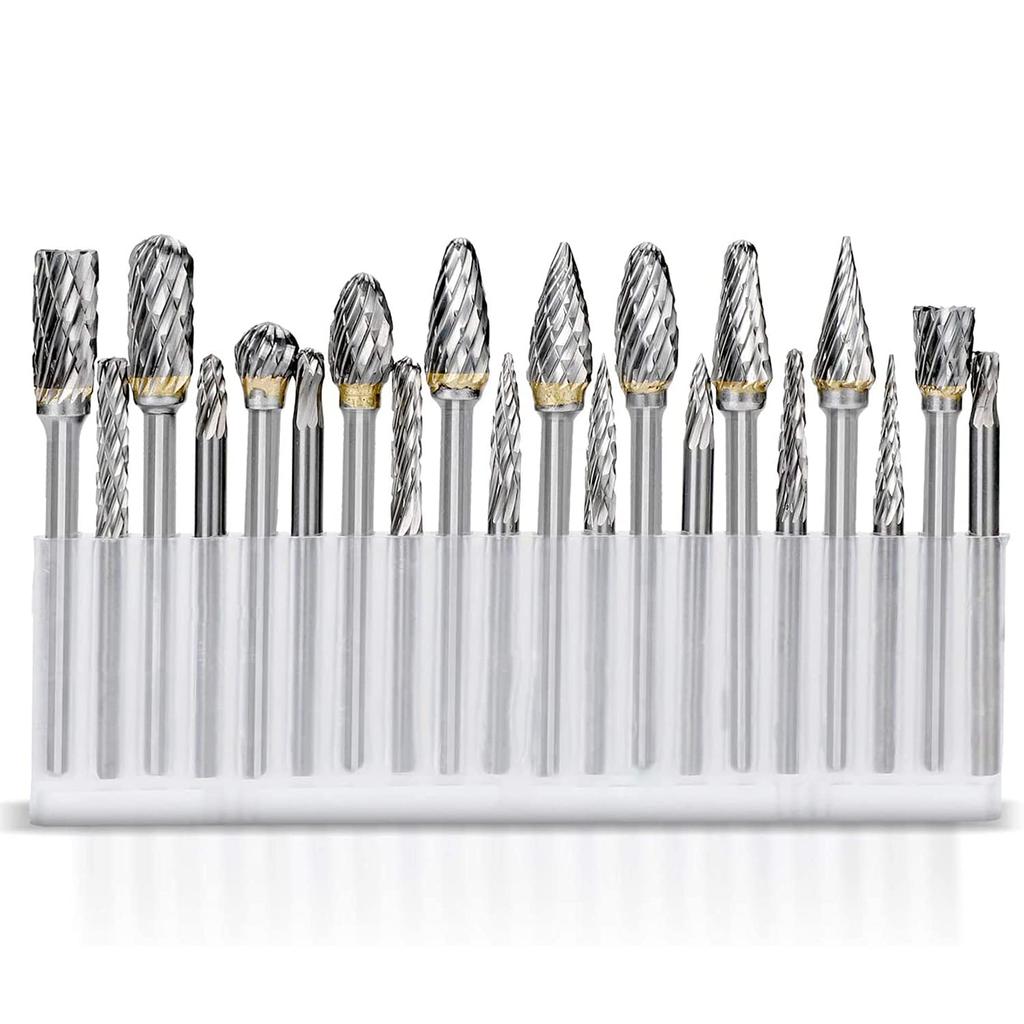 Kimlonton Super Hard Tungsten Steel Router Carbide Drill Set of 20 Blade Comes In a Dedicated Plastic Essential for and Craft Burs, Bits, Bits, (Shank