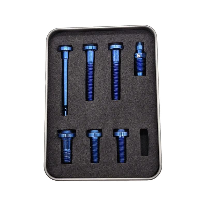 Brake Caliper Bolts Screws Modified Titanium Bolts Kit Replacement for Brembo Small Crab Brake Caliper синий