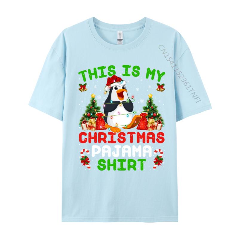This Is My Christmas Pajama Shirt Emperor Penguin Christmas T-Shirts Adult Tops T Shirt Men Tee Shirt Male