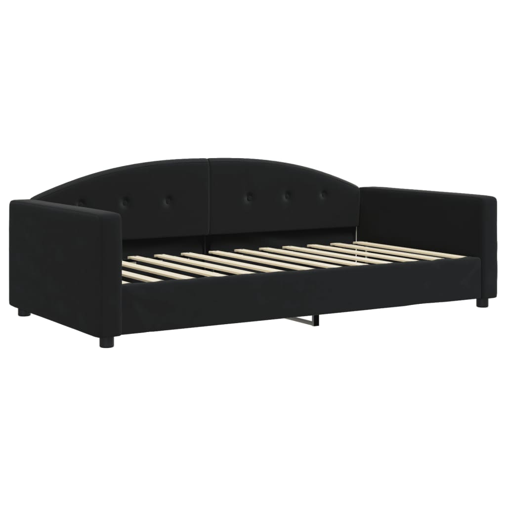 Extendable Daybed with Mattresses Black 100x200 Cm Velvet