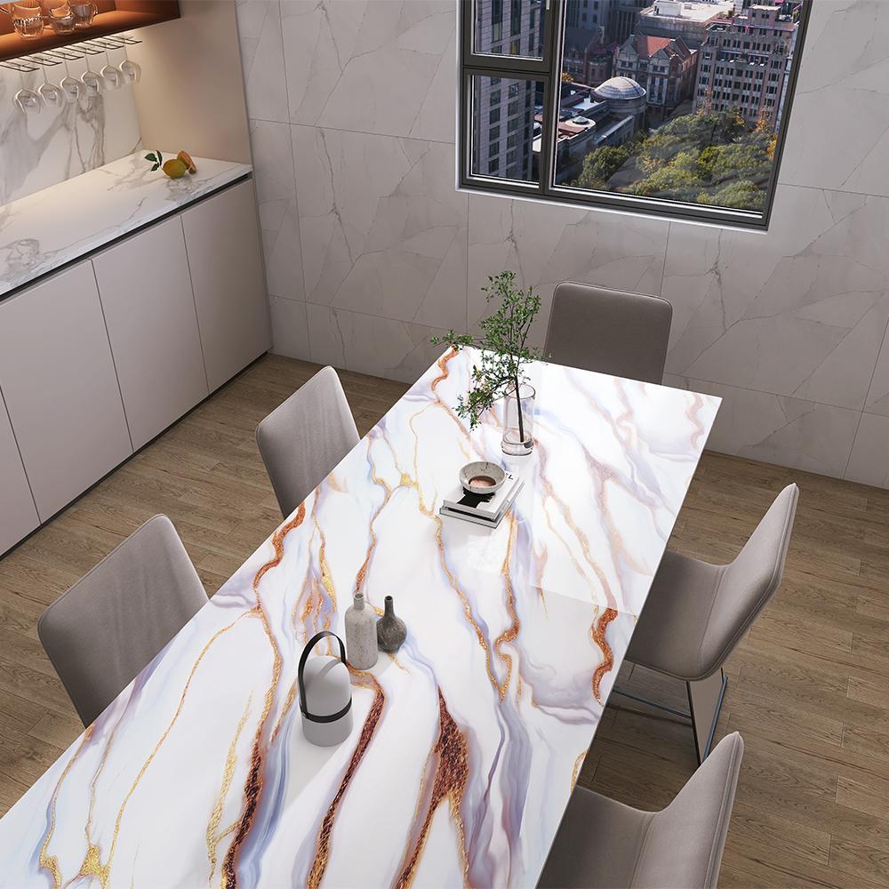 40cm Decorative Waterproof and Oil Proof Wall Wallpaper Marble Decorative Stickers Kitchen and Bathroom Wallpaper