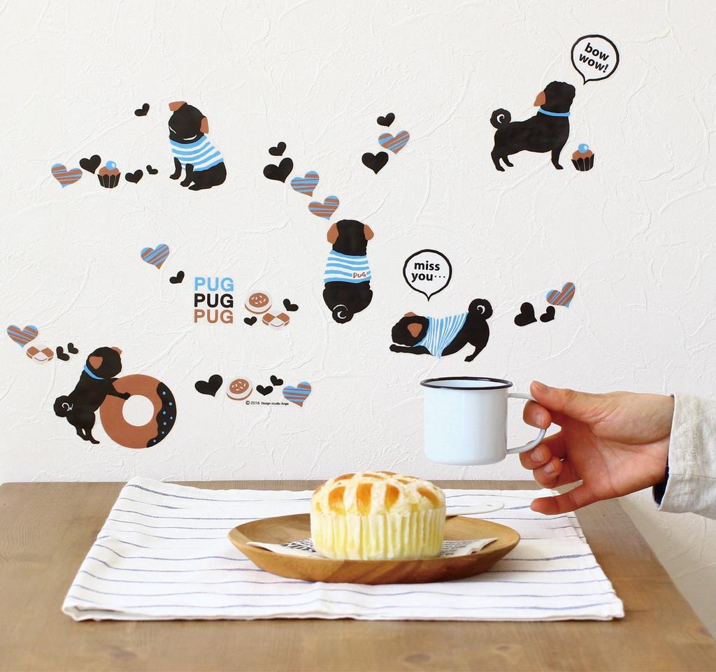 Sankomark Kogyo House Gida Pug Wall Sticker EWS-373