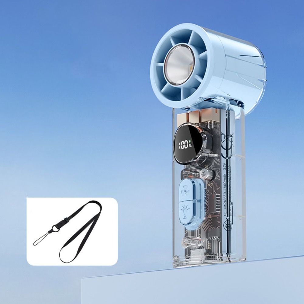 Digital Display Handheld Fan 100 Turbos Chilled Air Cooler Multi-function Mini Fan Outdoor