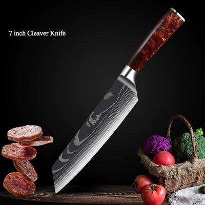 7-calowy nóż szefa kuchni czerwony nóż kuchenny z żywicy Nóż Santoku Nóż kuchenny Nóż do krojenia