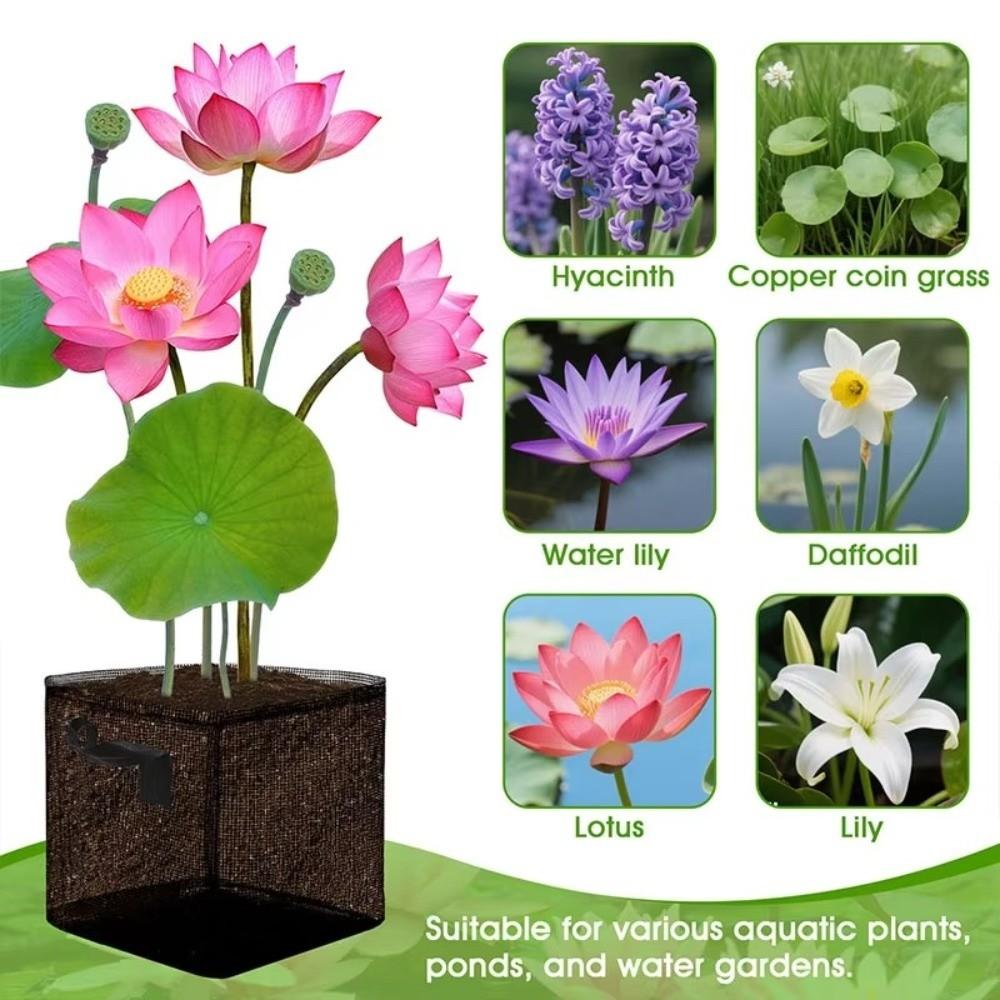 with Handles Aquatic Plant Baskets PVC Mesh Planting Grow Bag Lotus Planter  Pond Landscaping