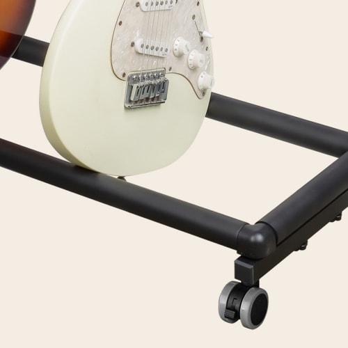Universal Movable Black Guitar Stand with Wheels, Metal Multi-Guitar Display Rack for Band, Stage, Bass, Acoustic, and Electric Guitars (FL-11W)