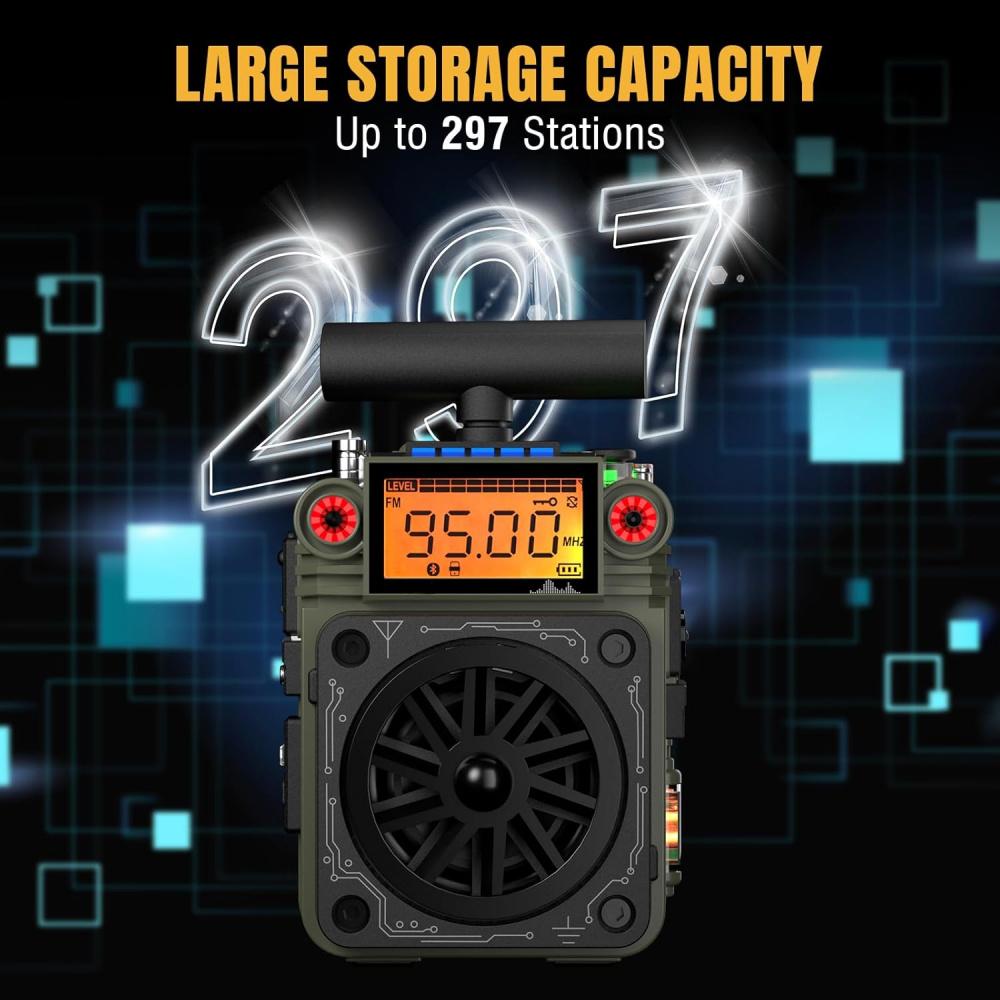 Radio AM FM SW Shortwave, przenośne mini radio ze sterowaniem APP, wymienna bateria, antena typu T, alarm SOS na kemping, alarm awaryjny